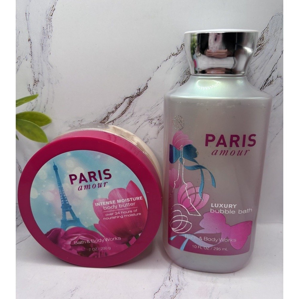 Bath & Body Works PARIS AMOUR Signature Bubble Bath 10oz & Body Butter‎ 7oz